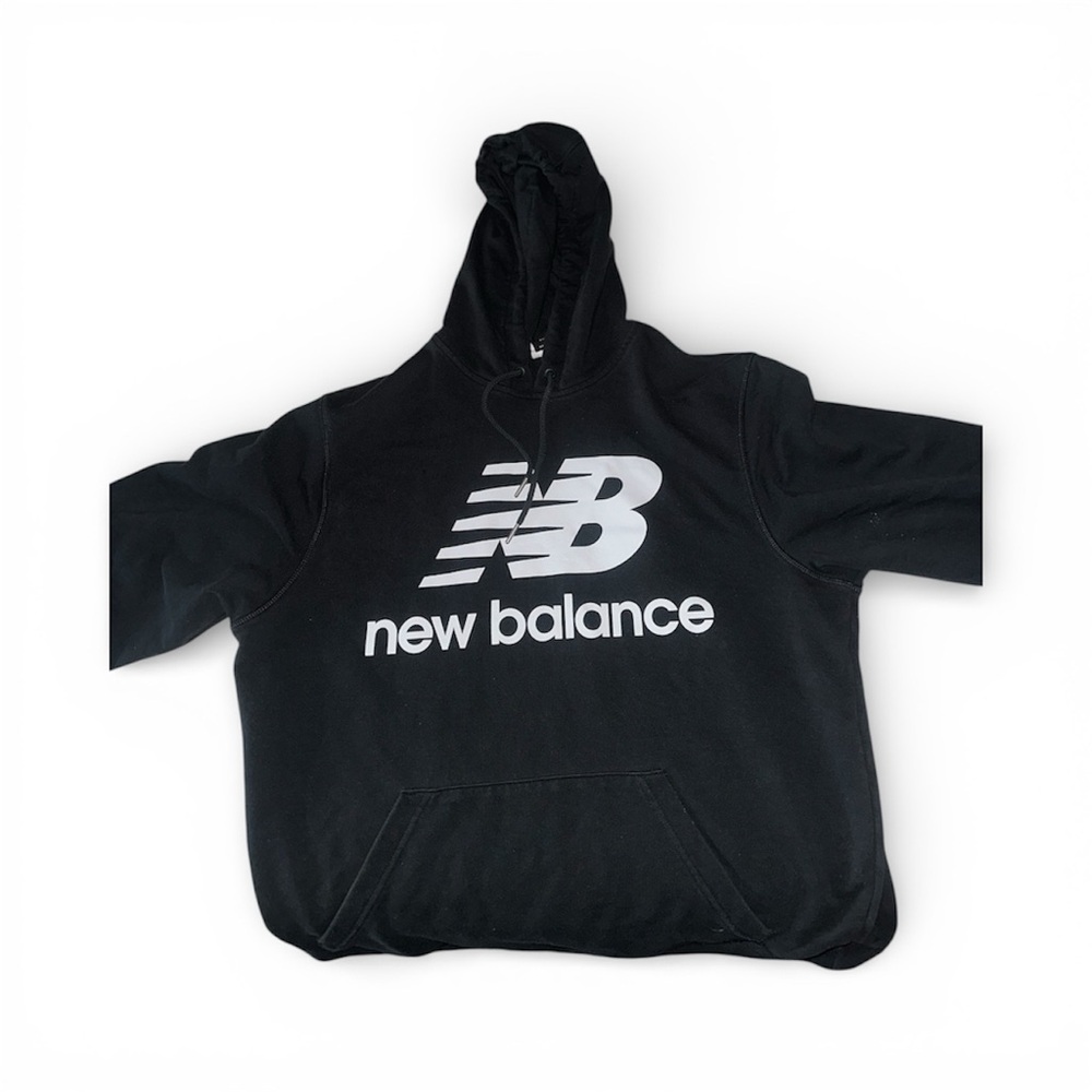 New Balance Black and White Logo Hoodie